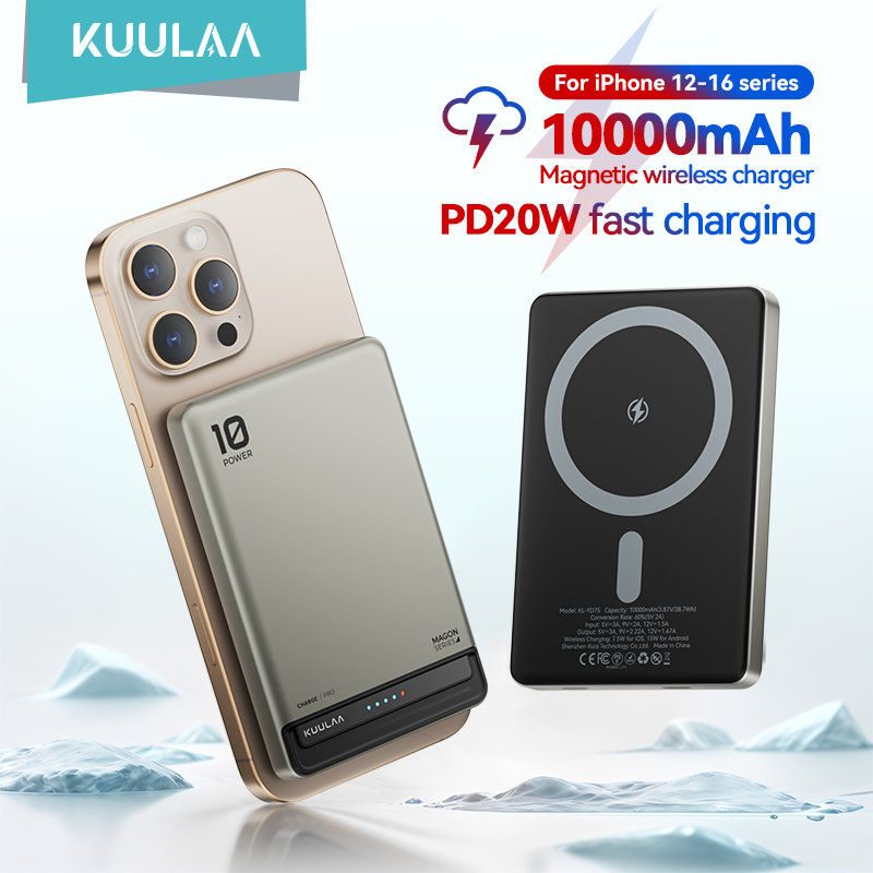 Portable Charger 20000Mah - KUULAA Magnetic Power Bank 10000Ah Wireless