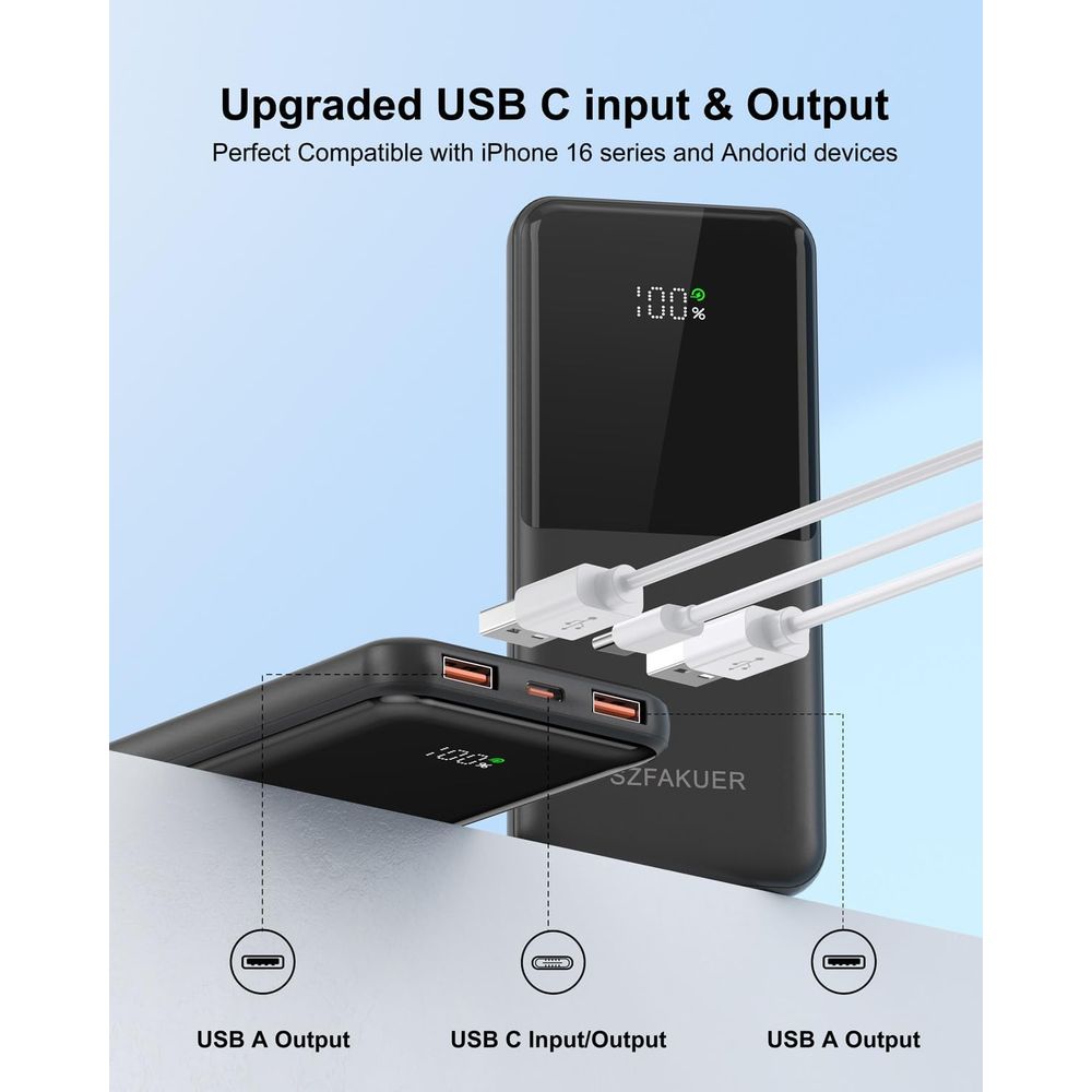 Slim 10000mAh USB-C Power Bank - Power Bank Slim のレビューと価格