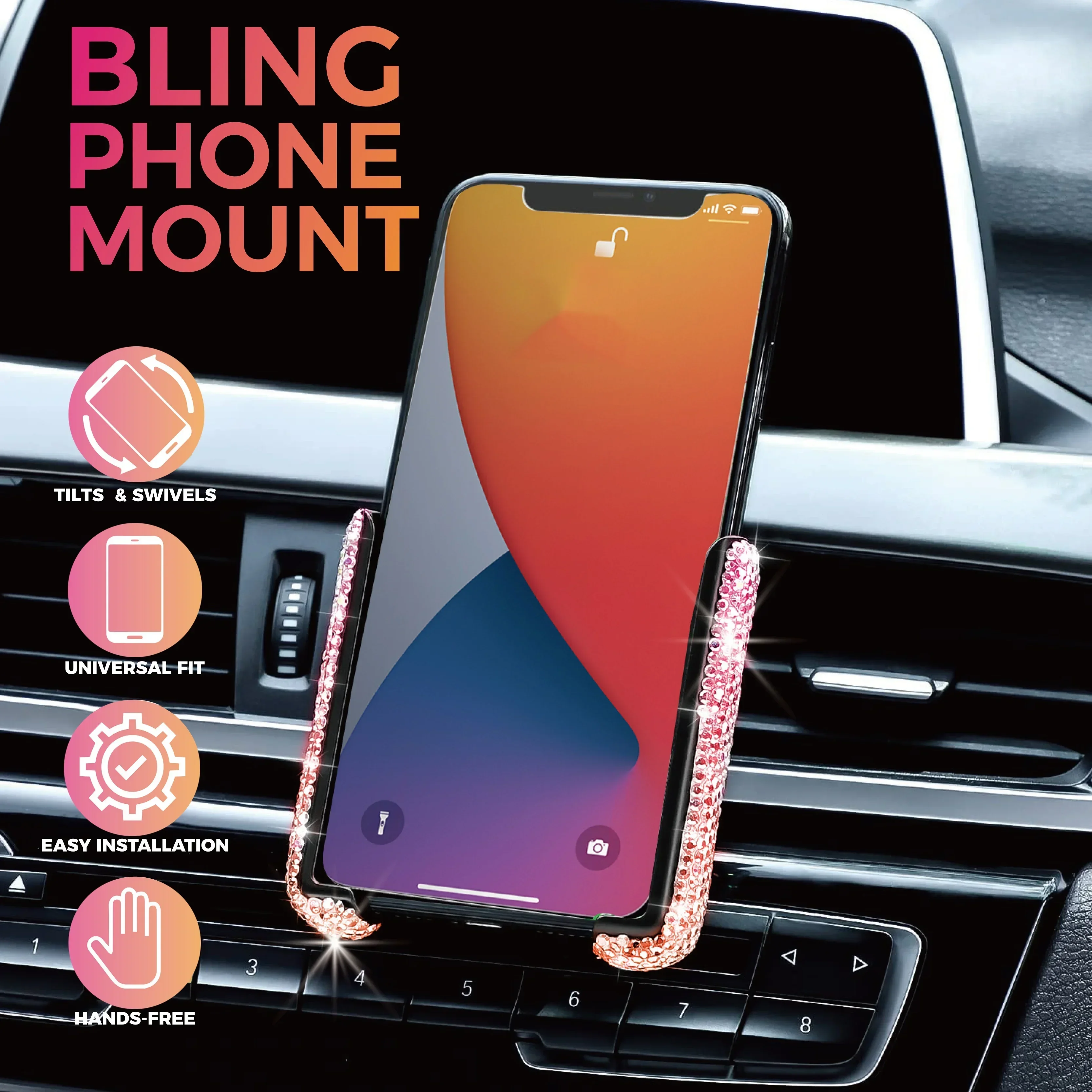 NEW Car Phone Holder Diamond C - Phone Accessories Android のレビューと価格