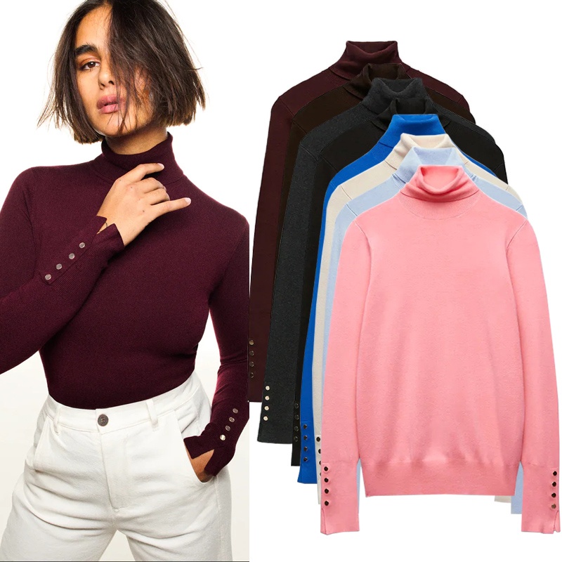Bla High Collar Knitted Sweate - Phone Accessories On Top のレビューと価格
