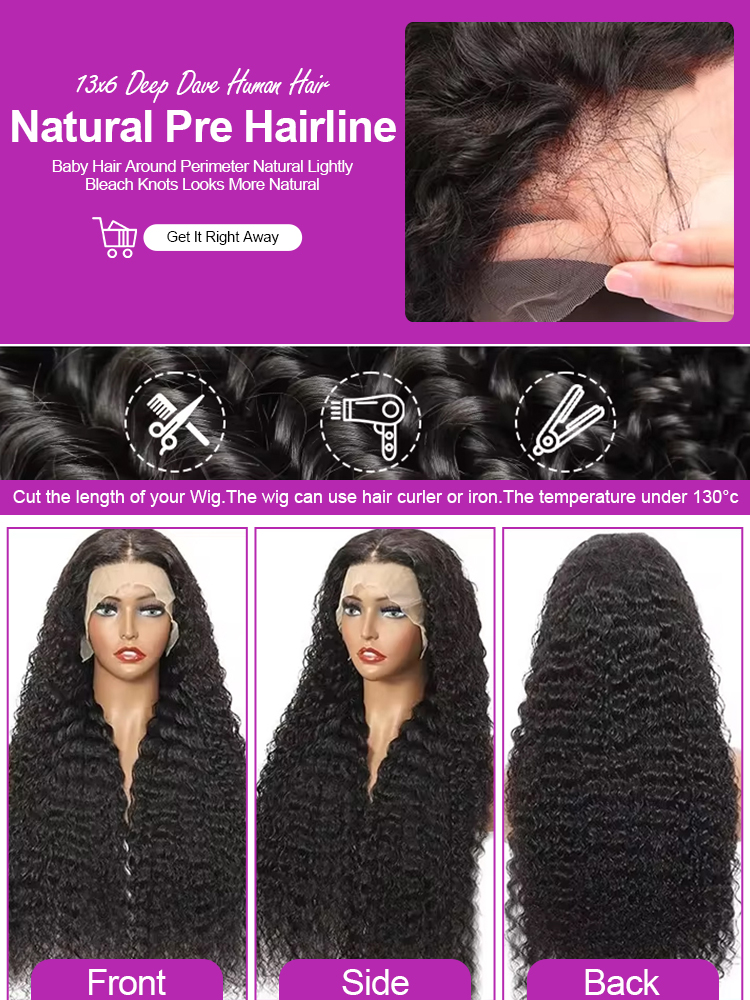 Deep Water Wave Wigs 13x4 HD T - Phone Accessories On Top のレビューと価格