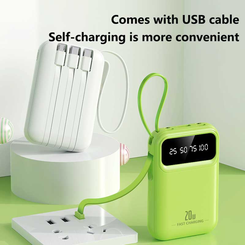 50000mAh 4 in1 Built-in Cable  - Power Bank Slim のレビューと価格