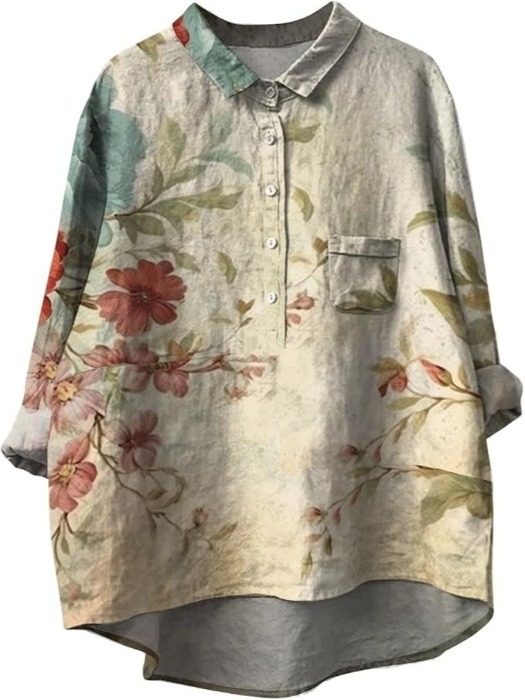 Retro Print  Collar Cotton Lin - Phone Accessories On Top のレビューと価格