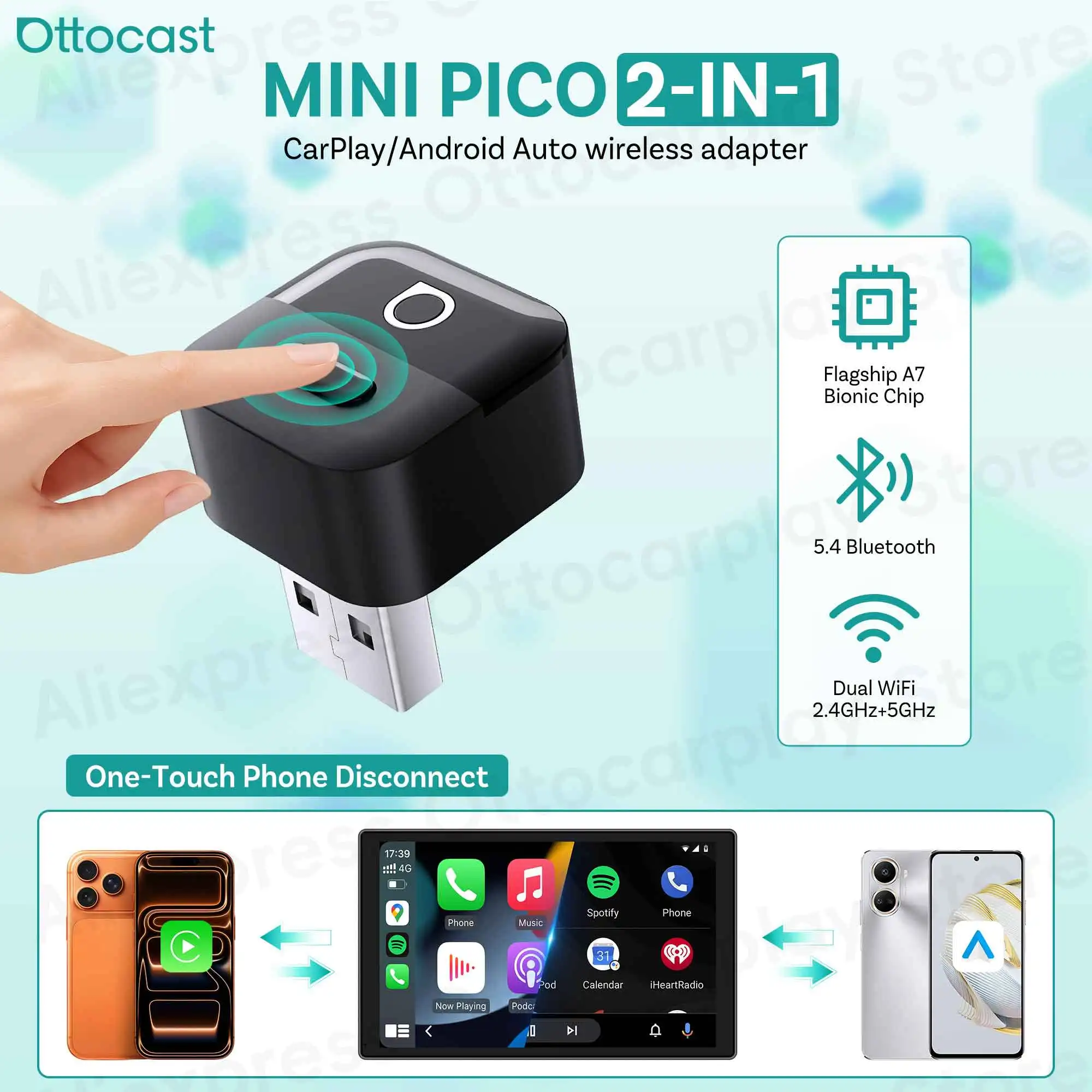 OTTOCAST Mini Pico 2026 Wirele - Phone Accessories Android のレビューと価格